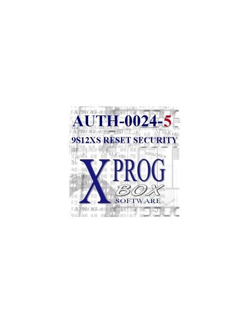 AUTH0024-5 - 9S12XS Autoryzacja X-PROG ELDB