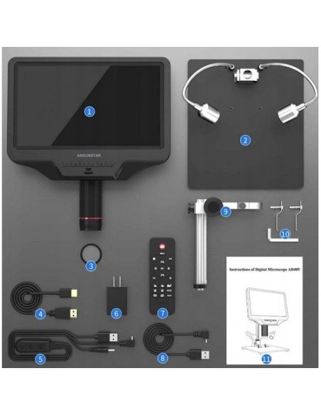 AD409 PRO-ES ANDONSTAR AD409 DIGITAL MICROSCOPE WITH DISPLAY + LATERAL ENDOSCOPE
