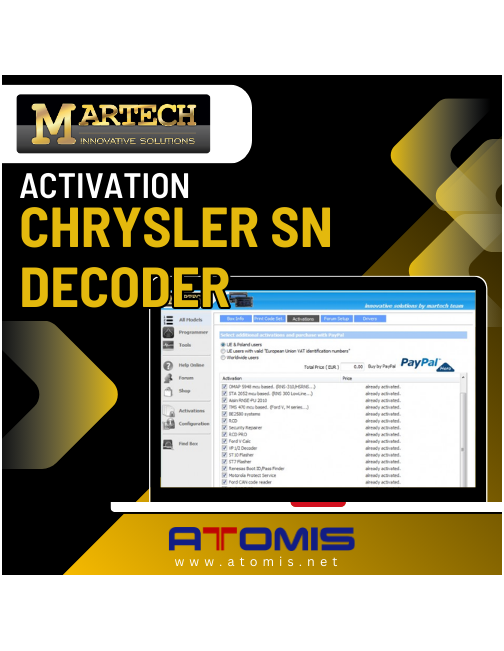 MRTSW07 - Aktywacja MARTECH Chrysler SN Decoder