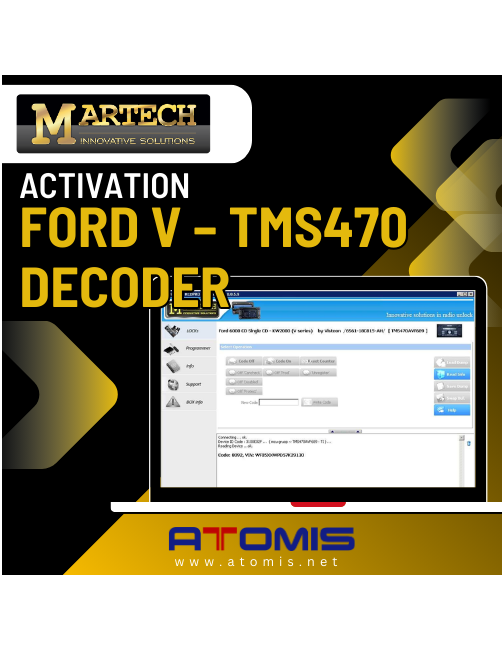 MRTSW10 - Ford V TMS470 Decoder MARTECH Activation