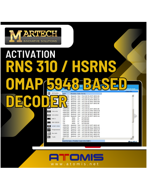 MRTSW12 - RNS 310 / HSRNS – OMAP 5948 Based Decoder MARTECH Activation