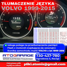 TRANSLATION OF THE LANGUAGE MENU IN THE VOLVO 2000 - 2013 DASHBOARD
